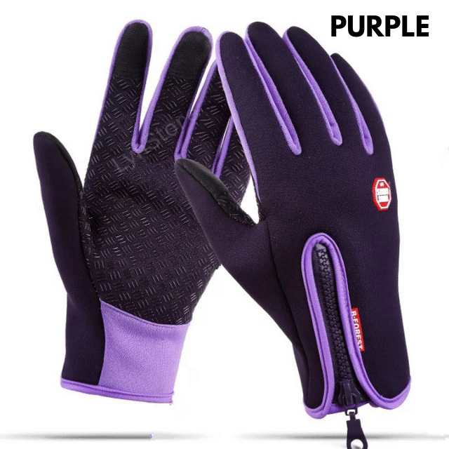 Guantes de invierno con pantalla táctil para montar en motocicleta, guantes deportivos impermeables deslizantes con forro polar