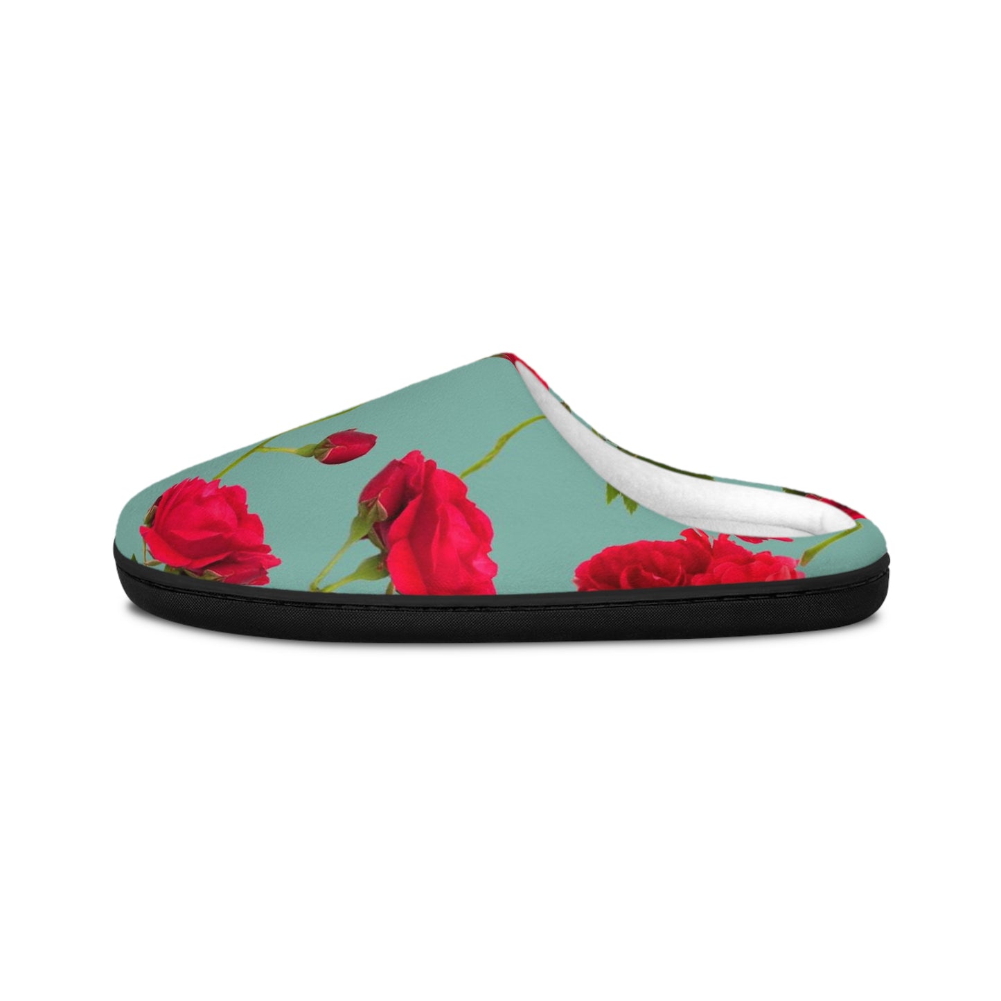 Red Flowers and blue - Inovax Women's Indoor Slippers