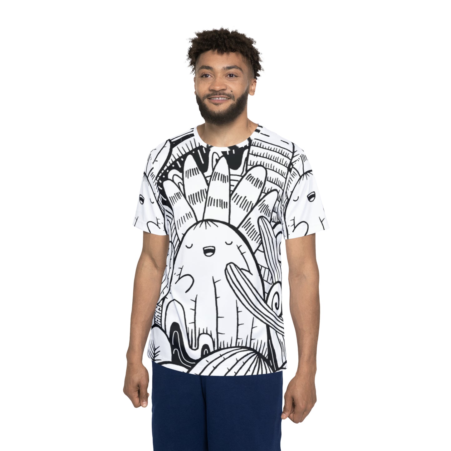 Doodle Cactus - Camiseta deportiva Inovax para hombre