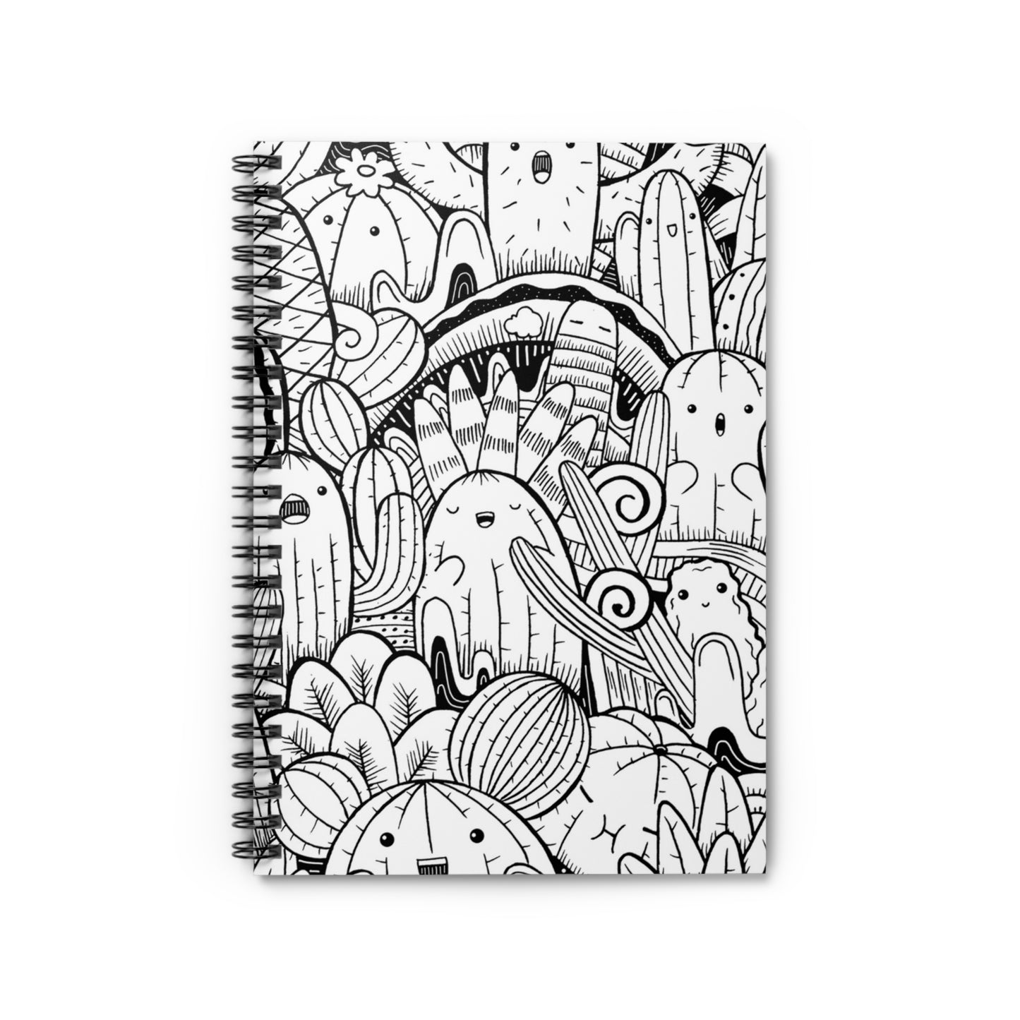 Doodle Cactus - Carnet à spirale Inovax (ligne lignée)