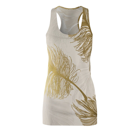 Golden Feathers - Inovax Women's Cut & Sew Racerback Dress