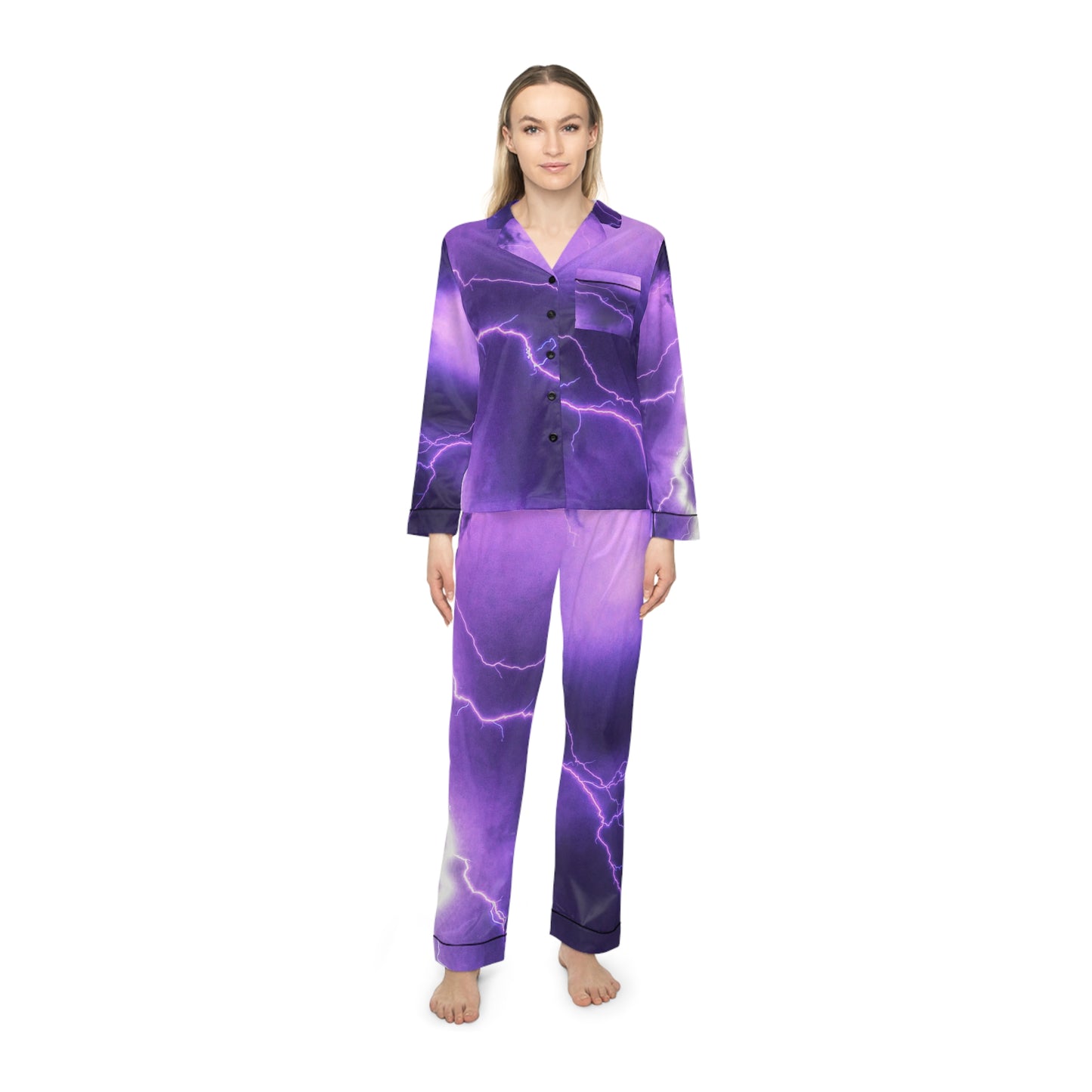 Electric Thunder - Pijama de satén para mujer Inovax