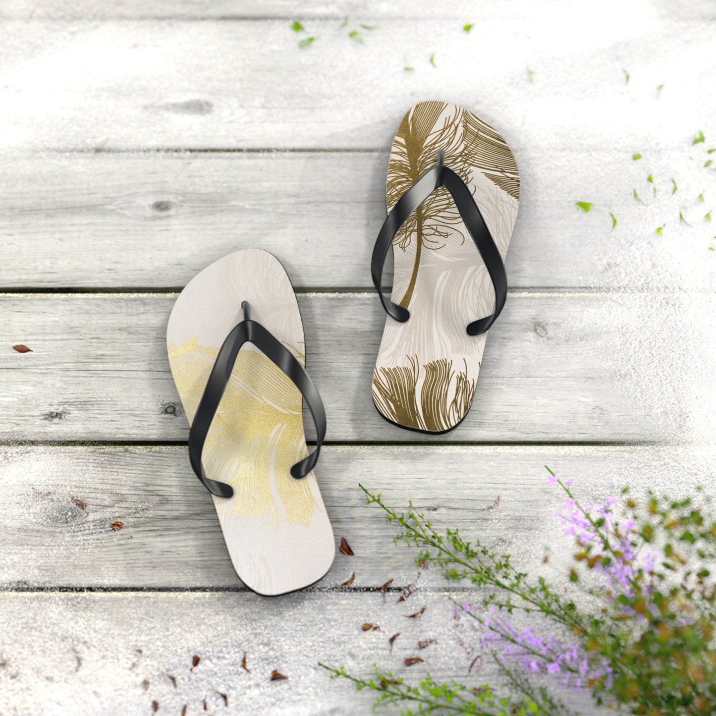 Golden Feathers - Inovax Flip Flops