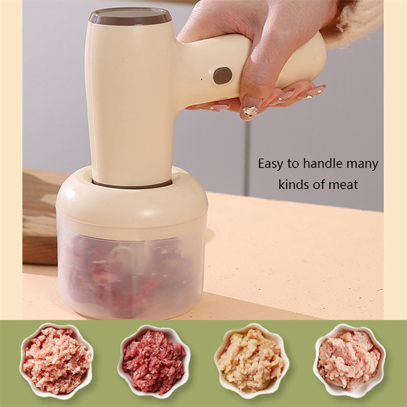 2 In 1 Electric Garlic Chopper USB Rechargeable Vegetable Chili Meat Ginger Masher Handheld Multipurpose Kitchen Gadgets