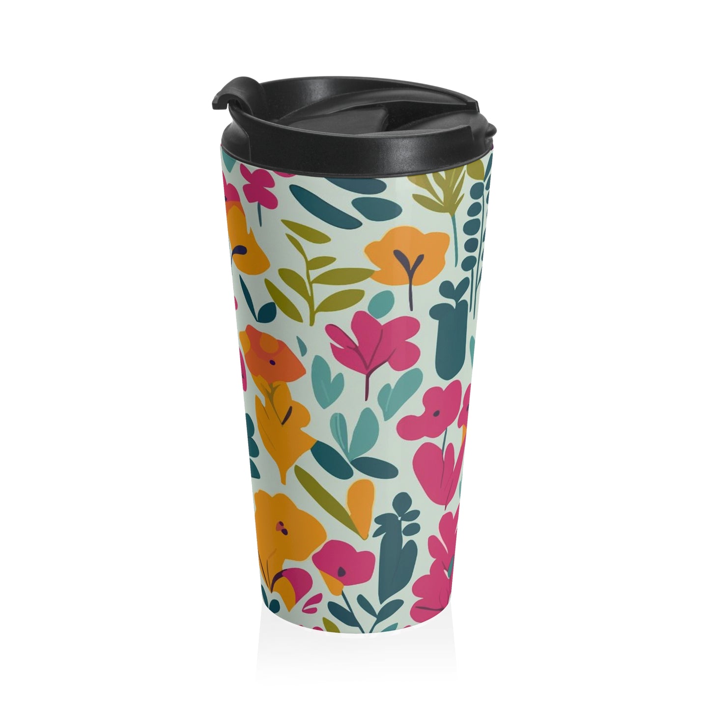 Flores claras - Taza de viaje de acero inoxidable Inovax