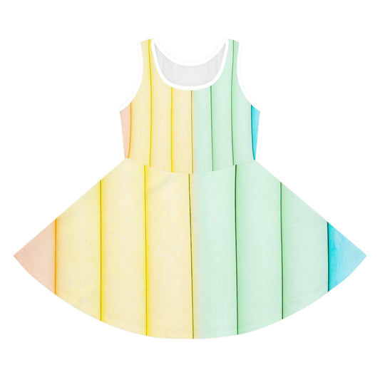 Rainbow - Vestido veraniego sin mangas para niña Inovax