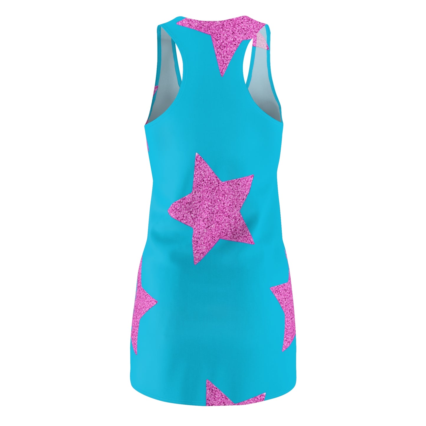 Pink Stars - Vestido con espalda cruzada cortado y cosido para mujer Inovax