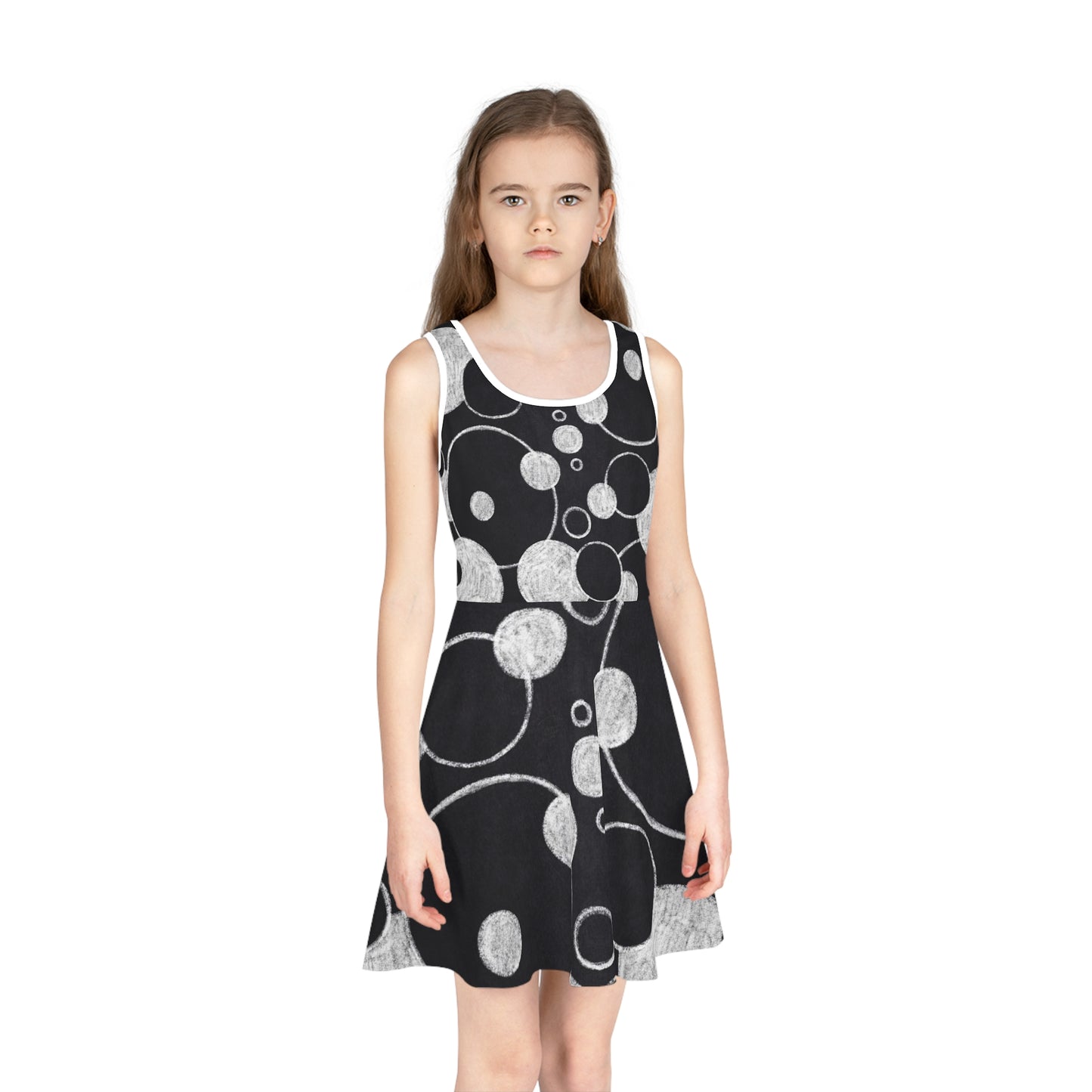 Black Dots - Inovax Girl's Sleeveless Sundress