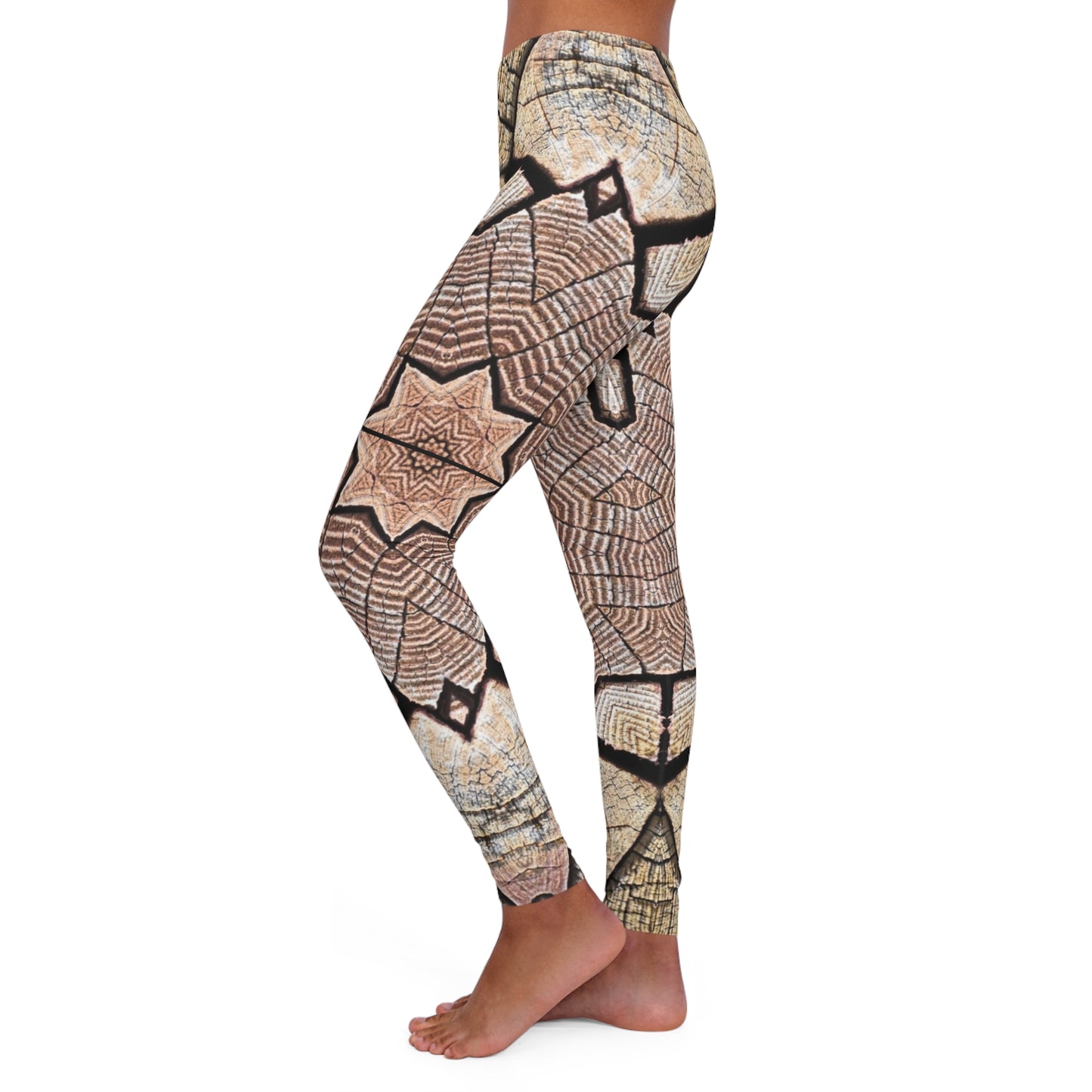 Mandala marrón - Leggings de spandex para mujer Inovax