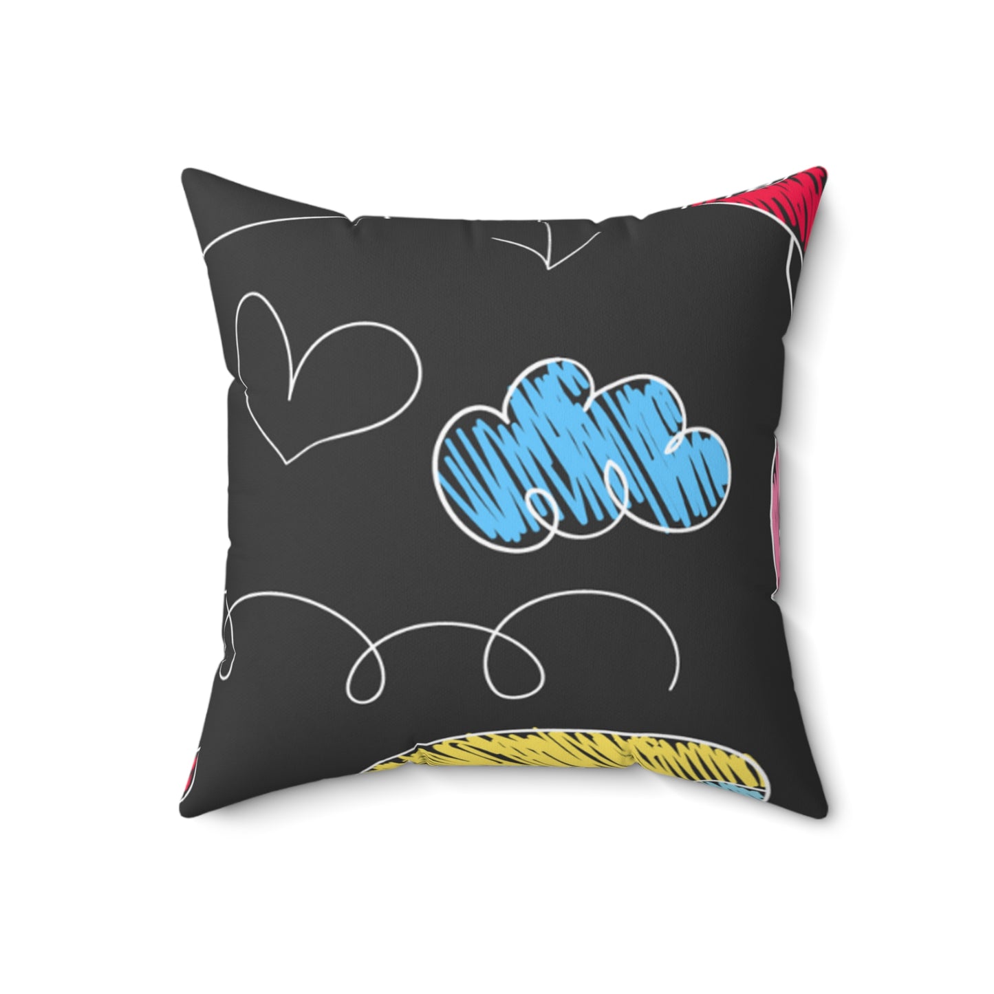 Kids Doodle Playground - Inovax Spun Polyester Square Pillow