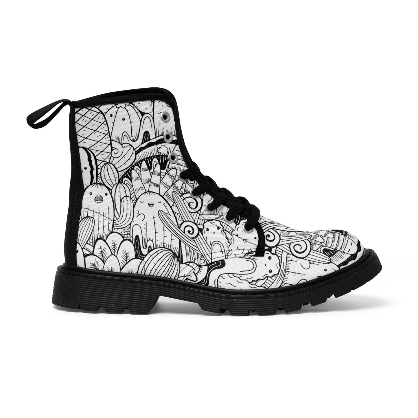 Doodle Cactus - Inovax Men's Canvas Boots