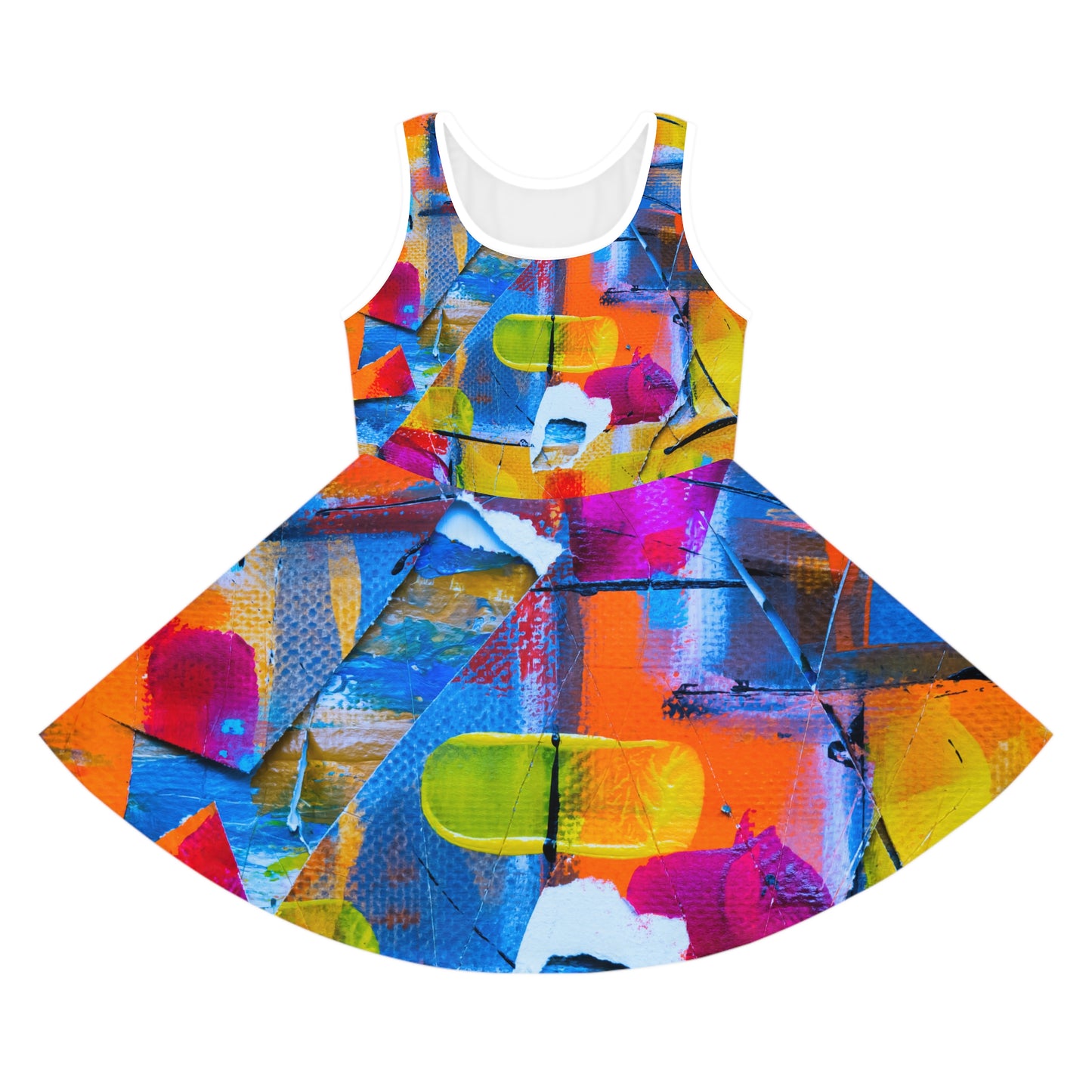 Colores cuadrados - Vestido veraniego sin mangas para niña Inovax