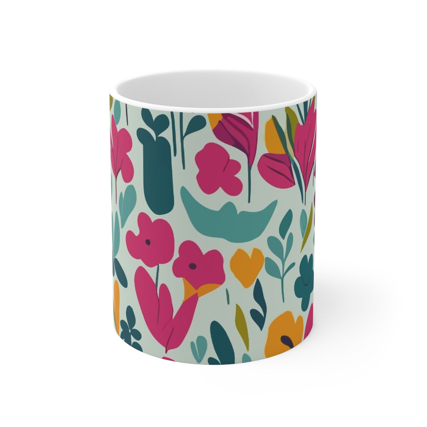 Flores claras - Taza de Cerámica Inovax 11oz