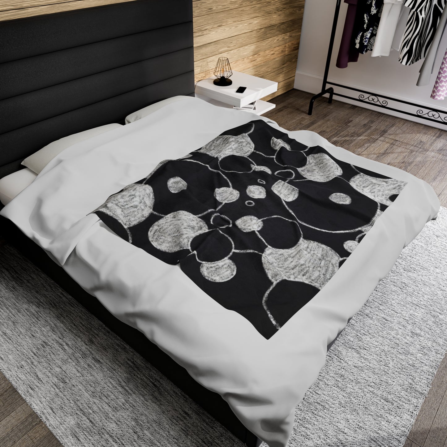 Black Dots - Inovax Velveteen Plush Blanket