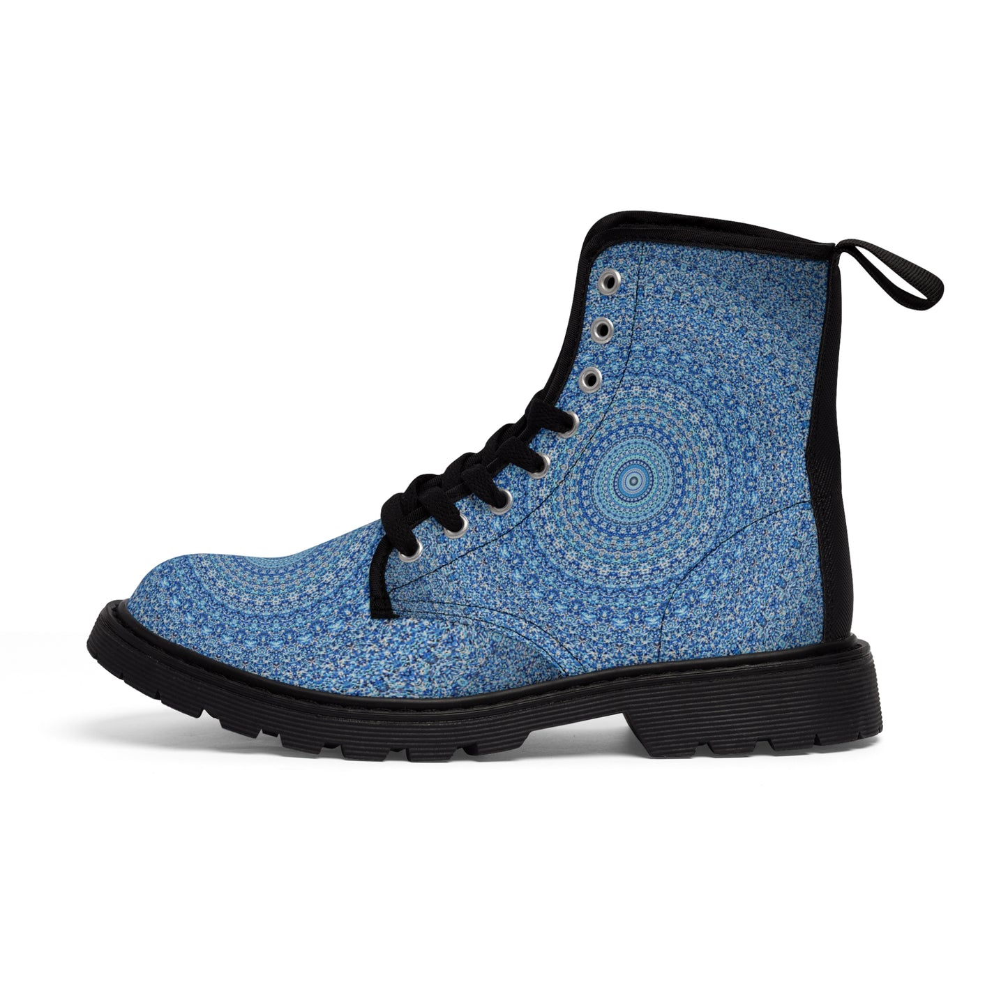 Mandala bleu - Bottes en toile pour hommes Inovax