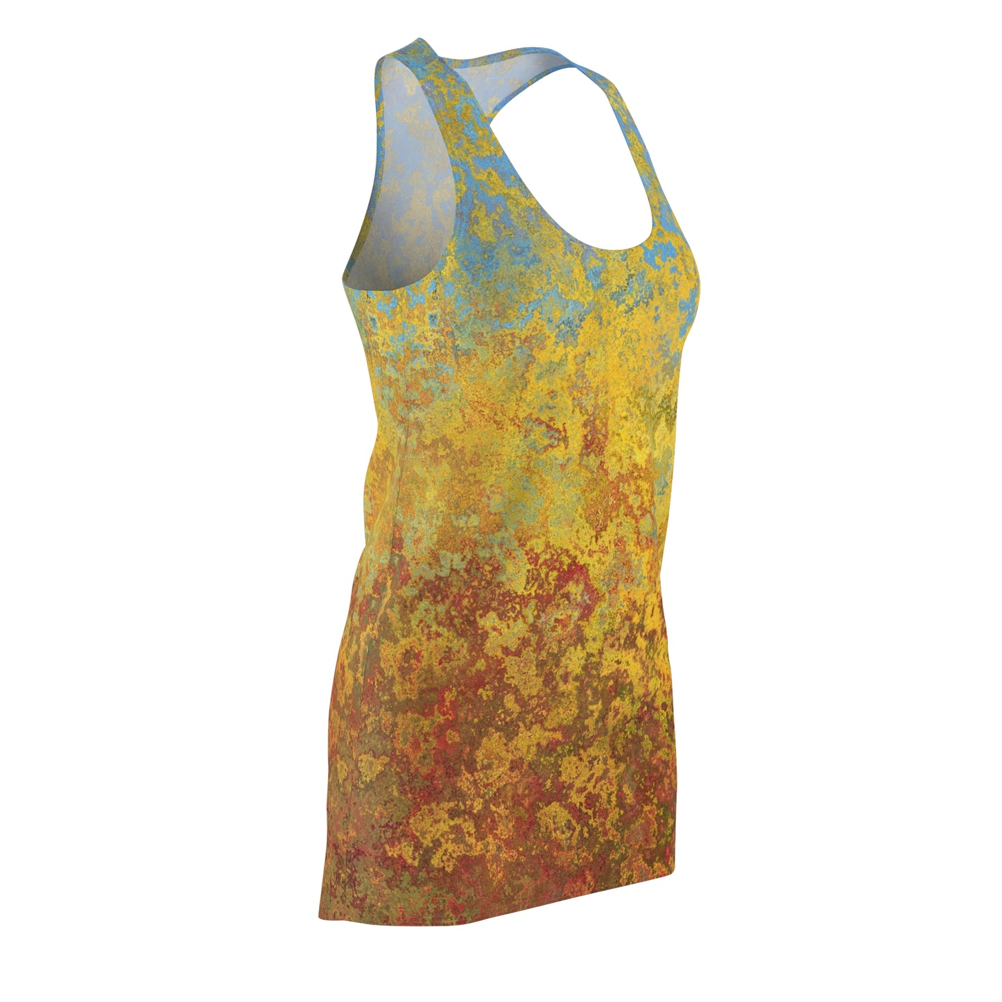 Gold and blue spots - Inovax Women's Cut & Sew Racerback Dress