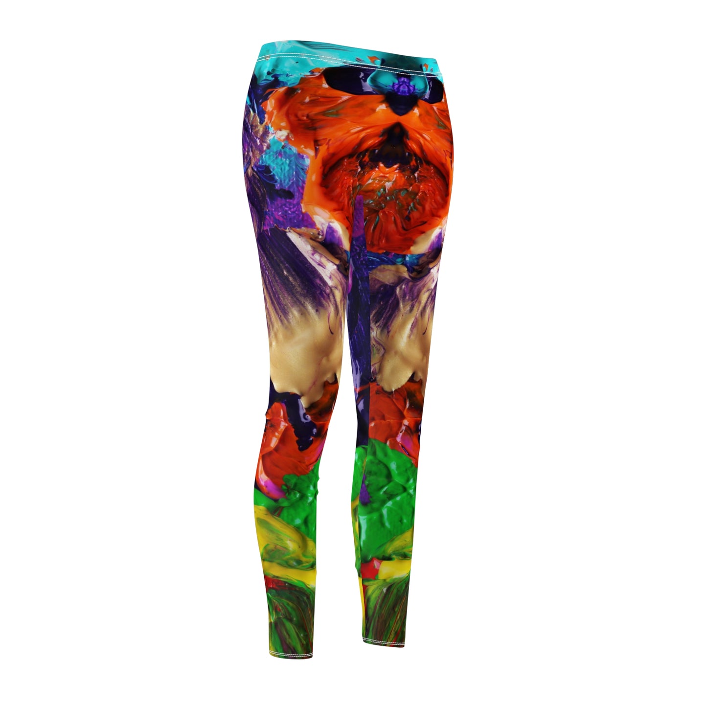 Pinturas de colores - Inovax Leggings casuales de corte y costura para mujer