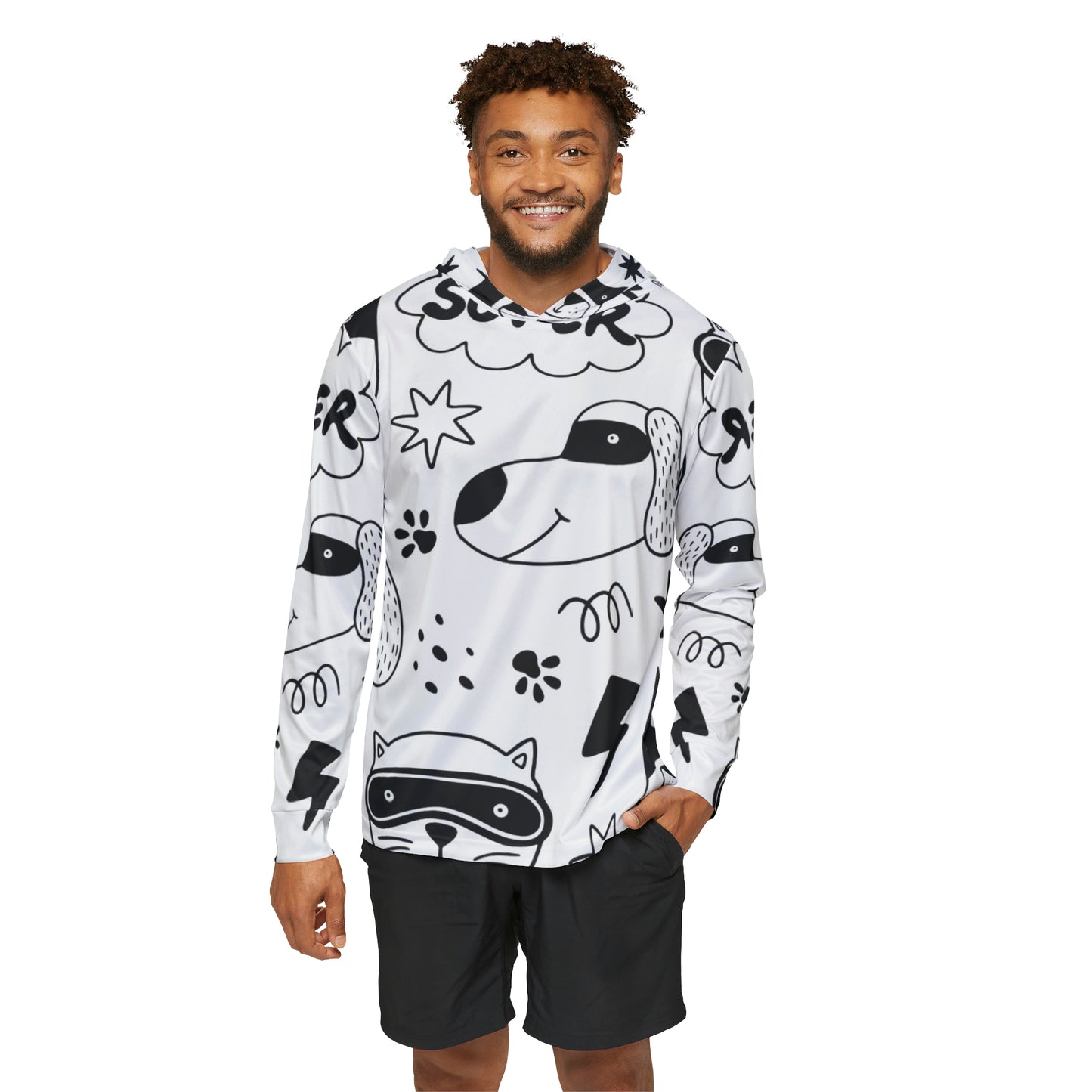 Doodle Dogs &amp; Cats - Sudadera con capucha deportiva para calentamiento para hombre