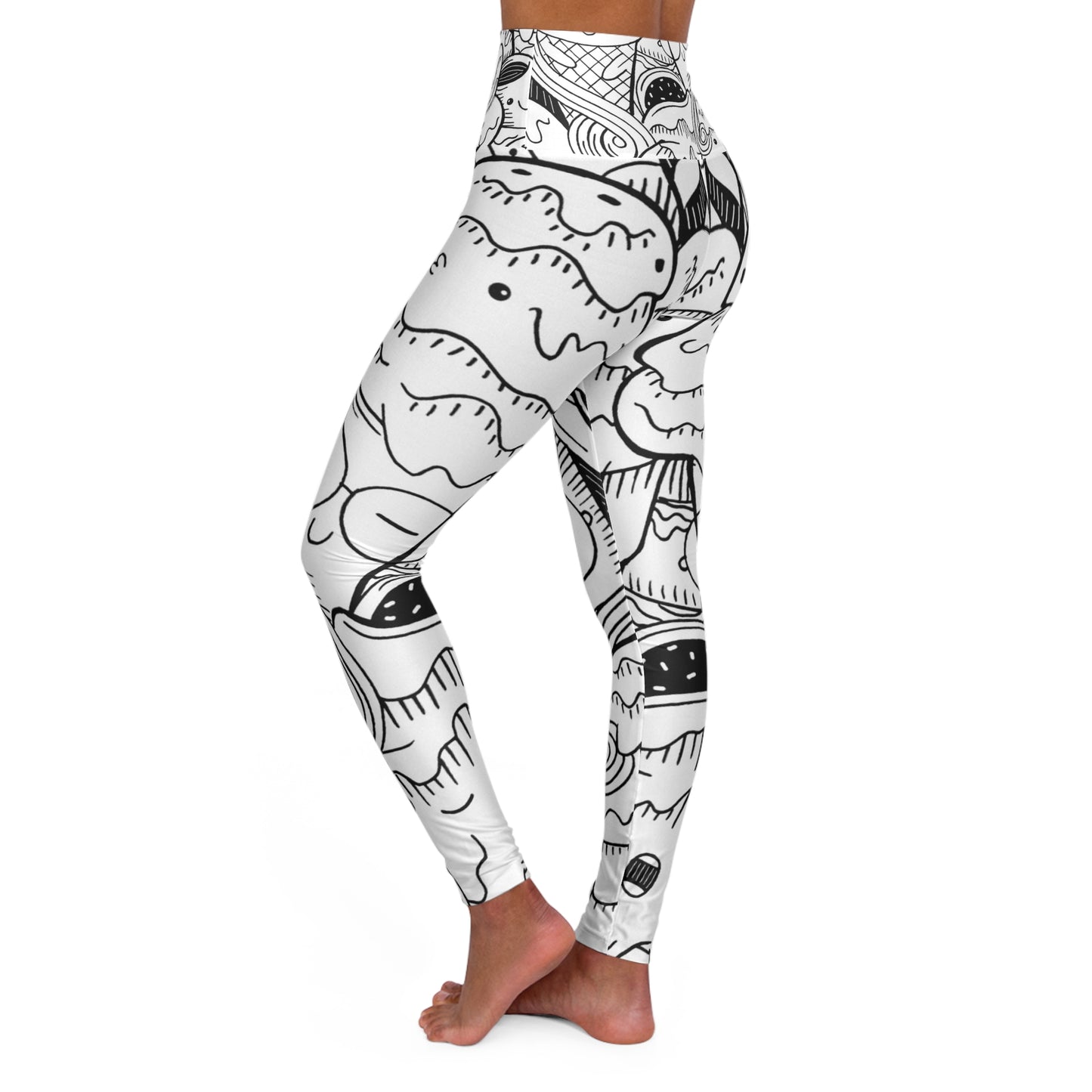 Doodle Icecream - Leggings de yoga taille haute Inovax