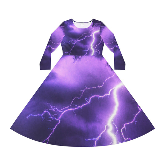 Electric Thunder - Vestido de baile de manga larga para mujer Inovax