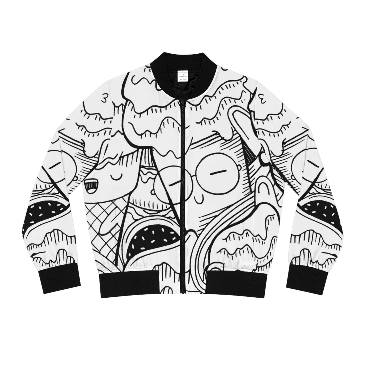 Doodle Icecream - Chaqueta bomber para mujer Inovax