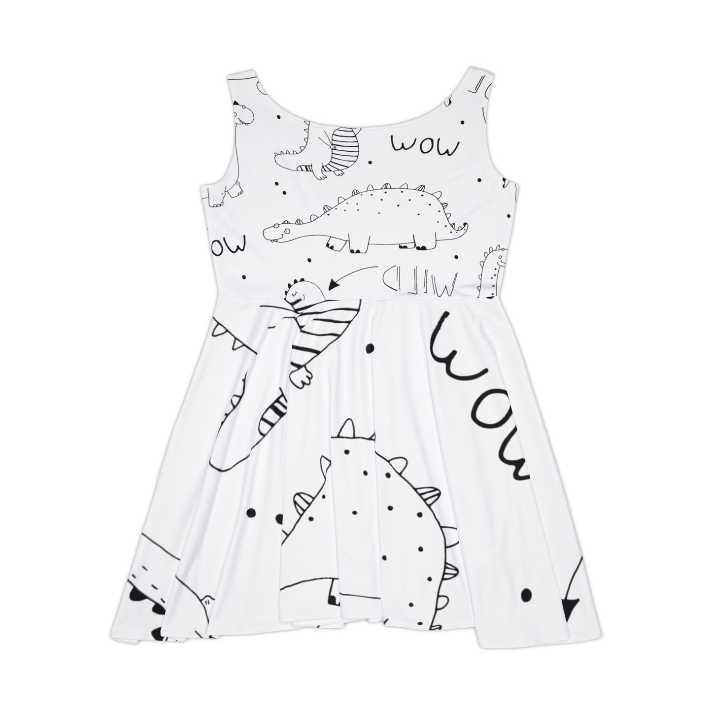 Doodle Dinosours - Vestido skater para mujer Inovax