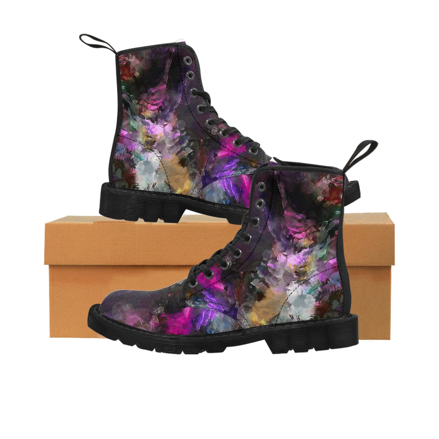 Purple Painting - Inovax Men's Canvas Boots