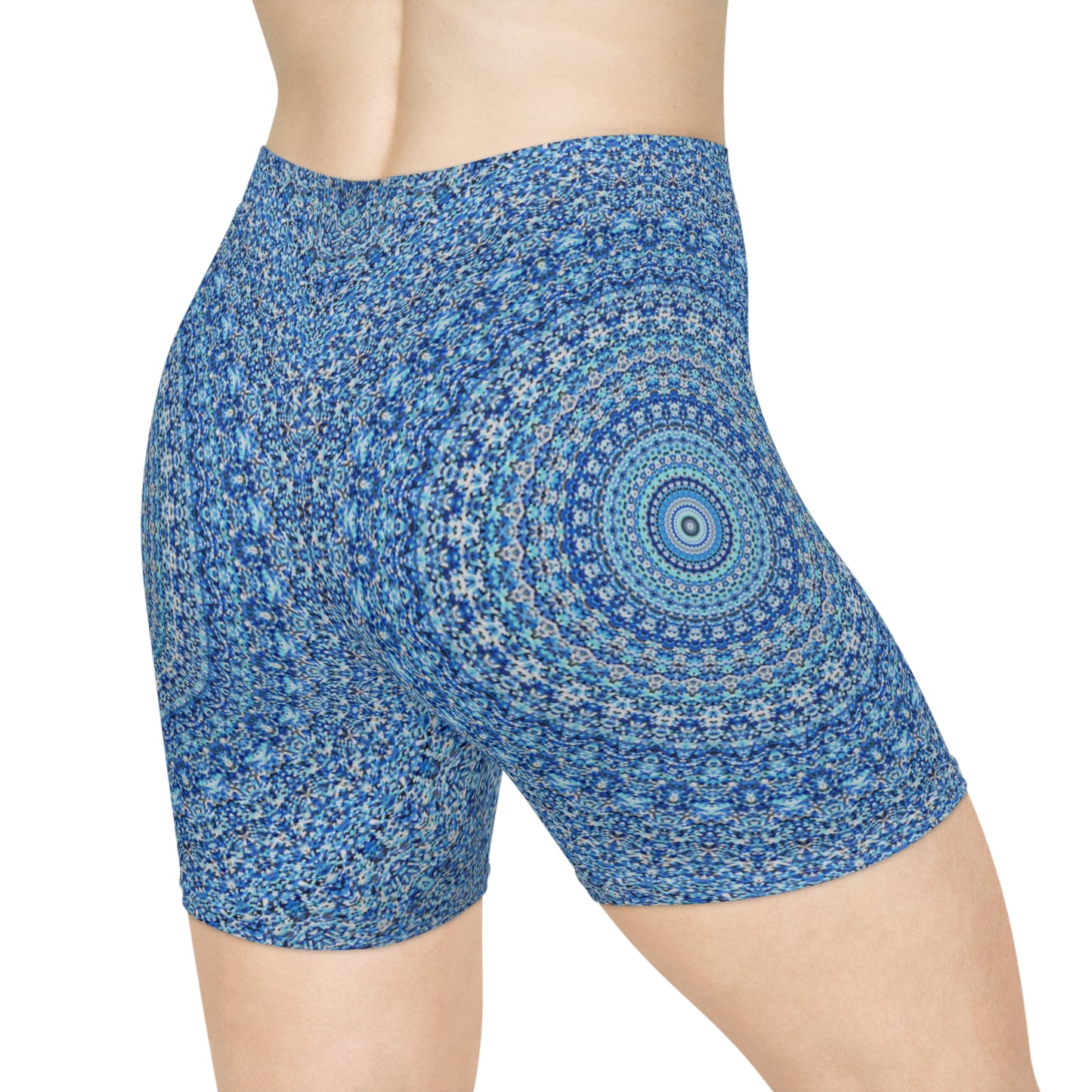 Mandala bleu - Short motard Inovax pour femme