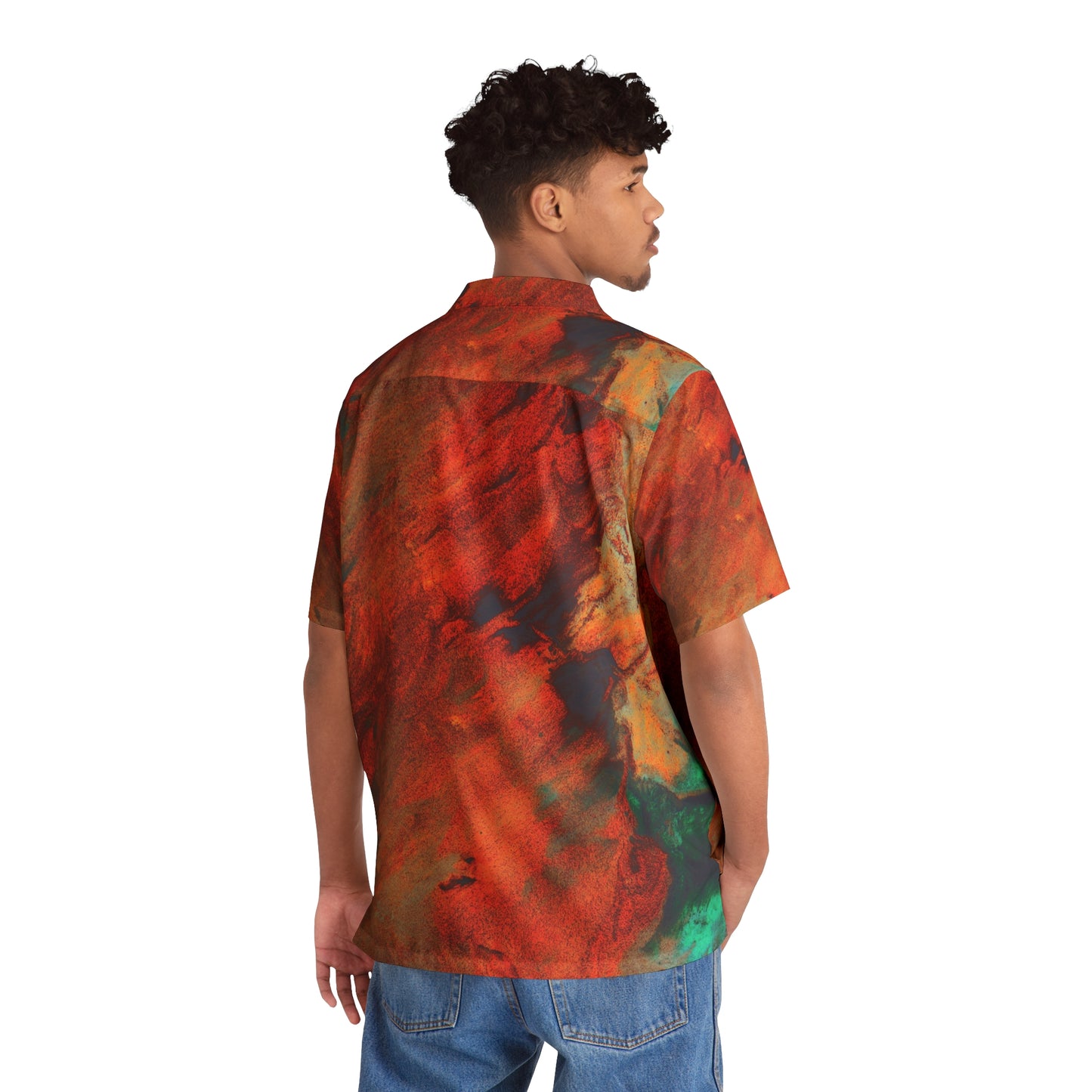 Orange flush - Inovax Men's Hawaiian Shirt