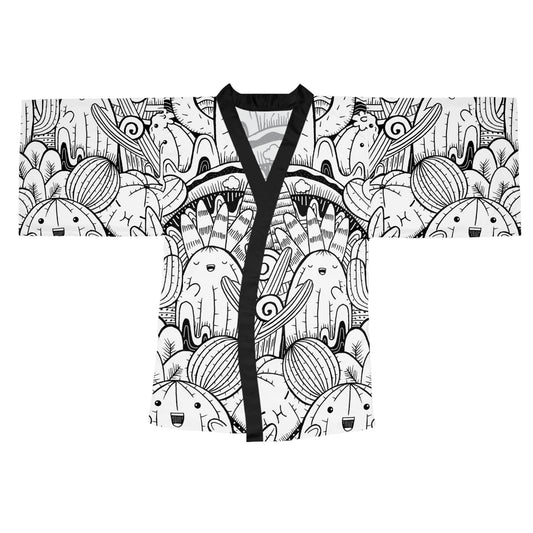 Doodle Cactus - Inovax Long Sleeve Kimono Robe