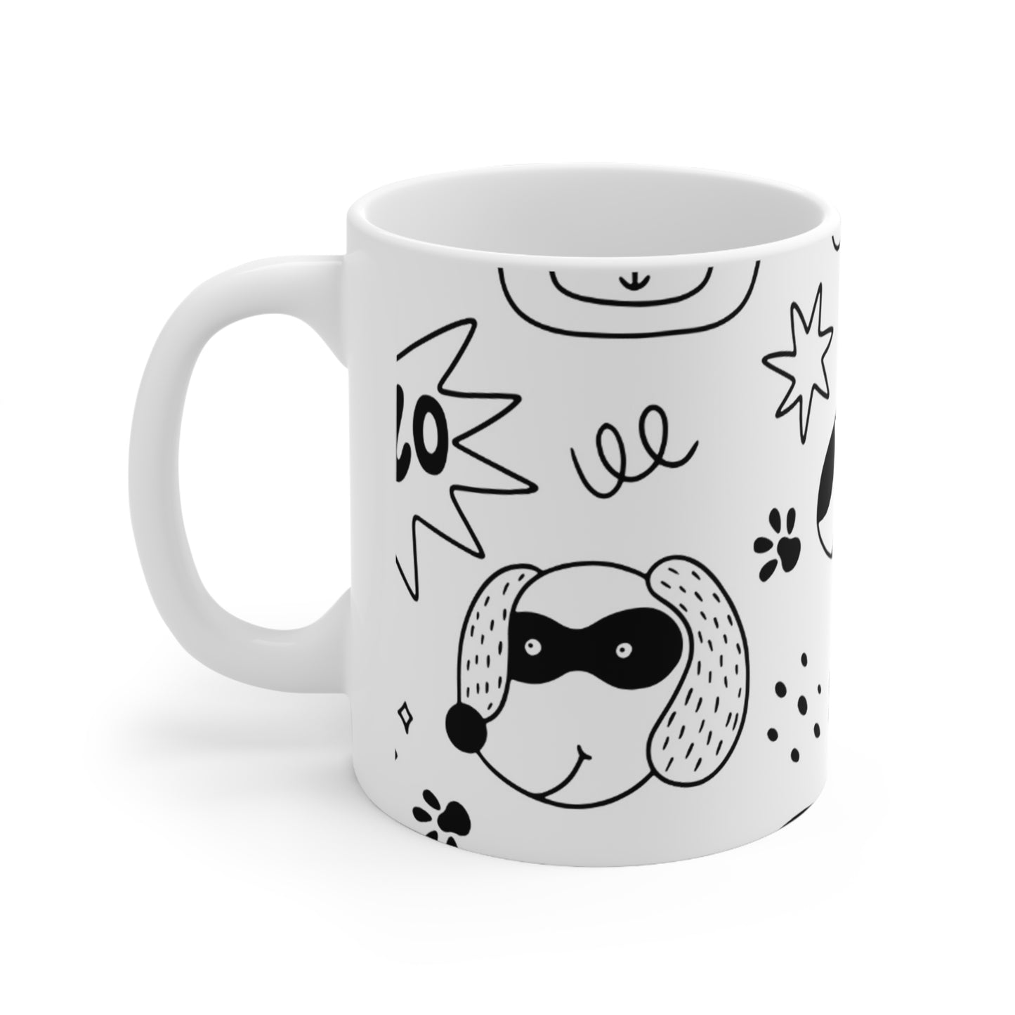 Doodle Chiens et Chats - Tasse en céramique Inovax 11oz