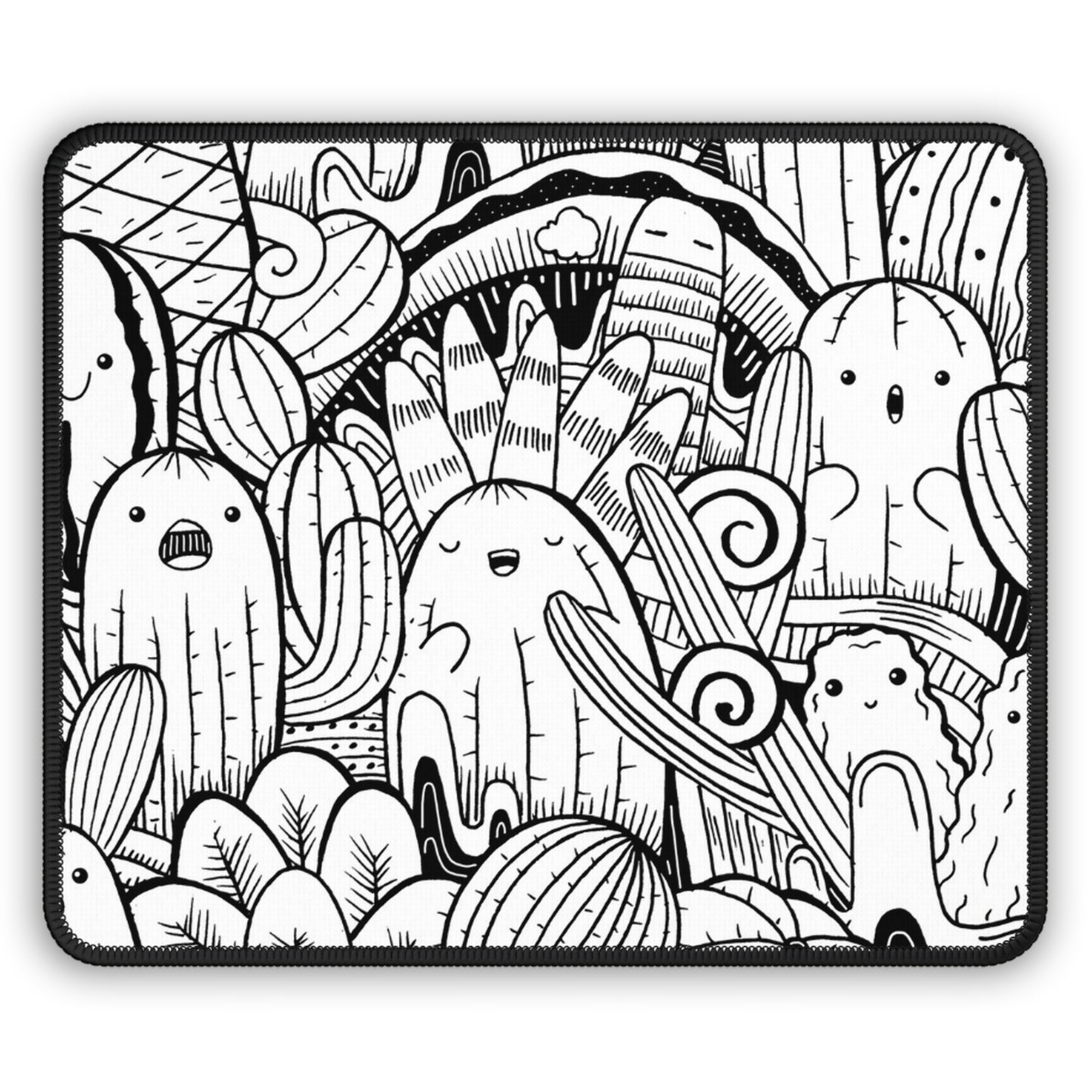 Doodle Cactus - Alfombrilla de ratón para juegos Inovax