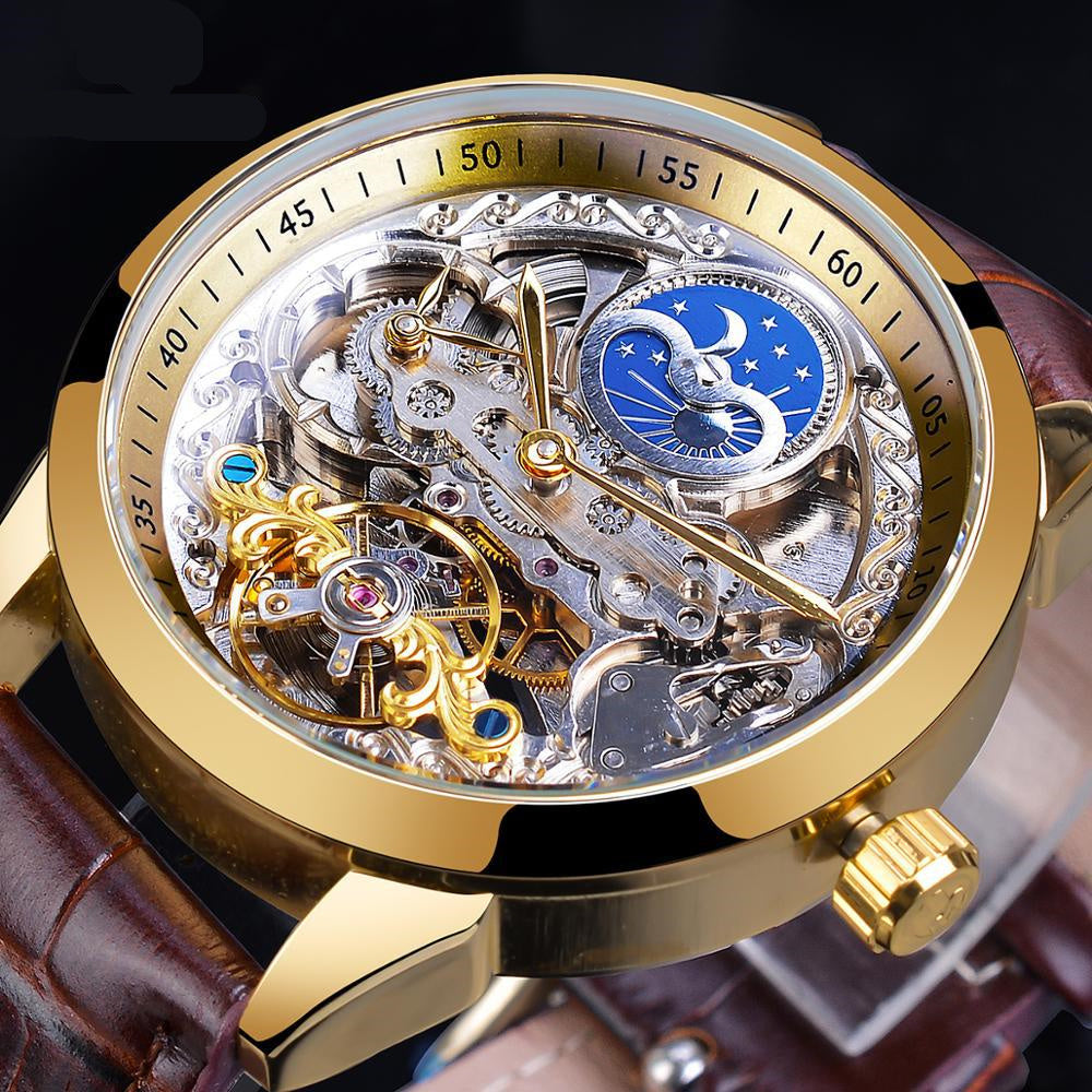 Fashion flywheel hollow men's automatic mechanical watch