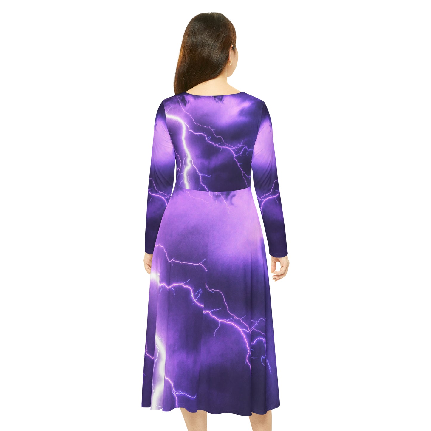 Electric Thunder - Inovax Women's Long Sleeve Dance Dress