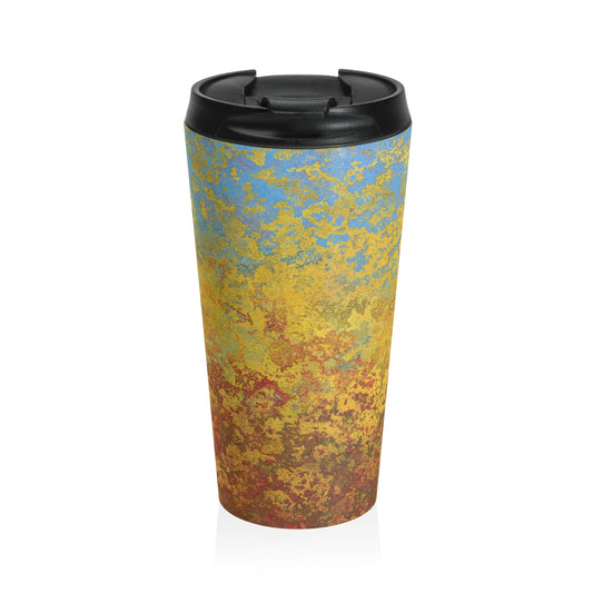 Gold and blue spots - Inovax Stainless Steel Travel Mug