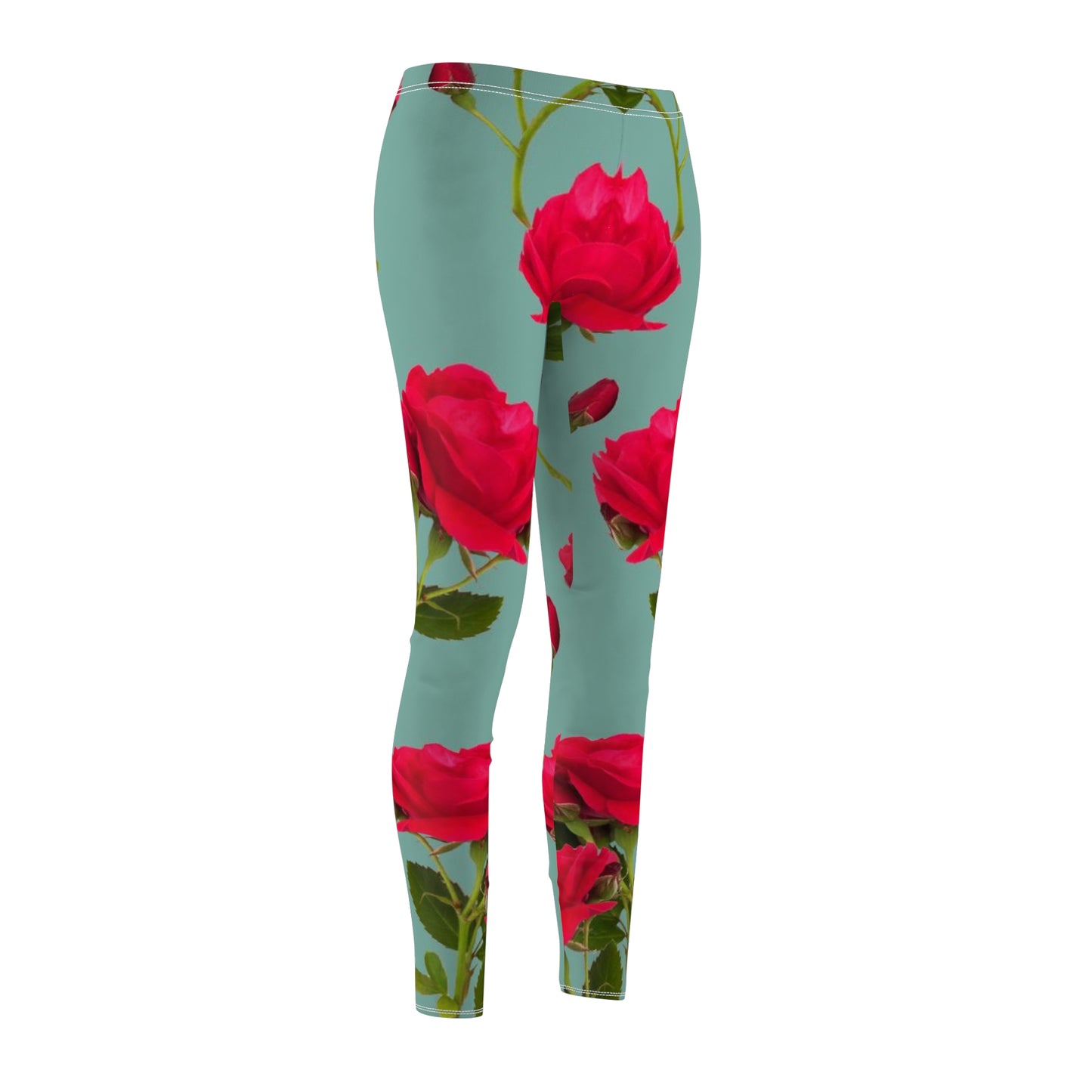 Flores rojas y azules - Leggings Casual Inovax corte y confección mujer