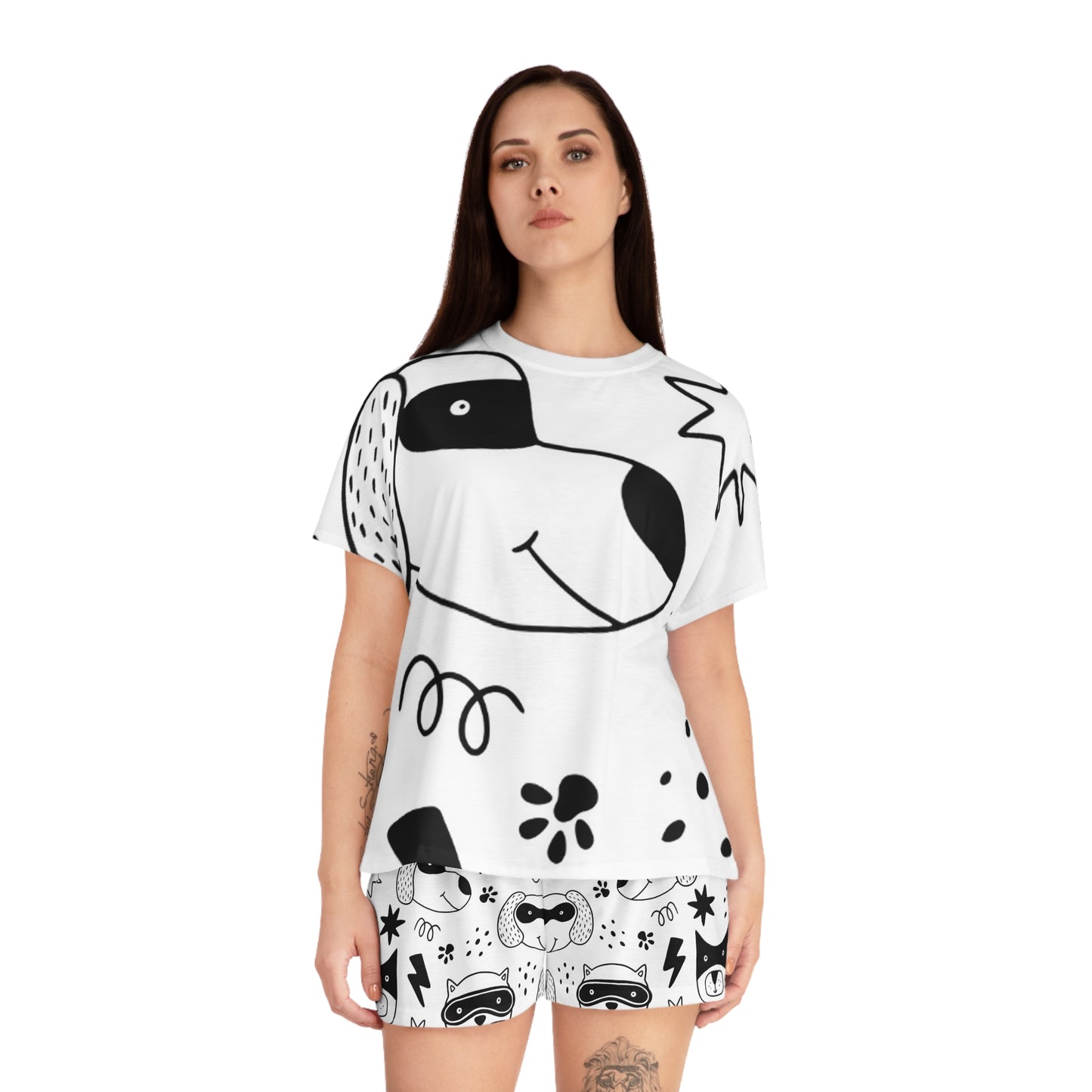 Doodle Dogs &amp; Cats - Ensemble pyjama court Inovax pour femme