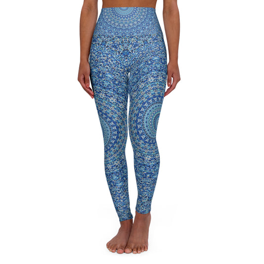 Blue Mandala - Inovax High Waisted Yoga Leggings