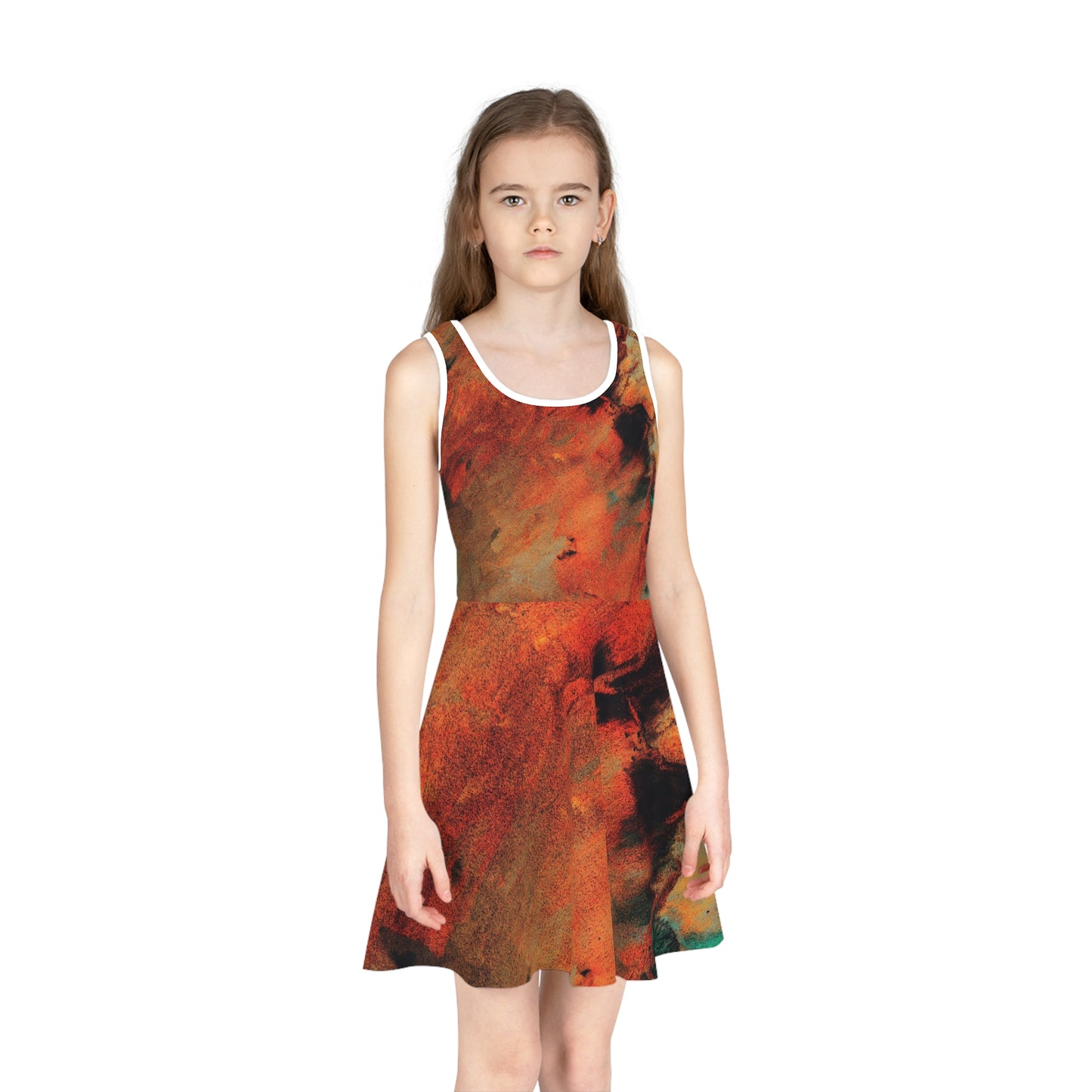 Orange flush - Inovax Girl's Sleeveless Sundress