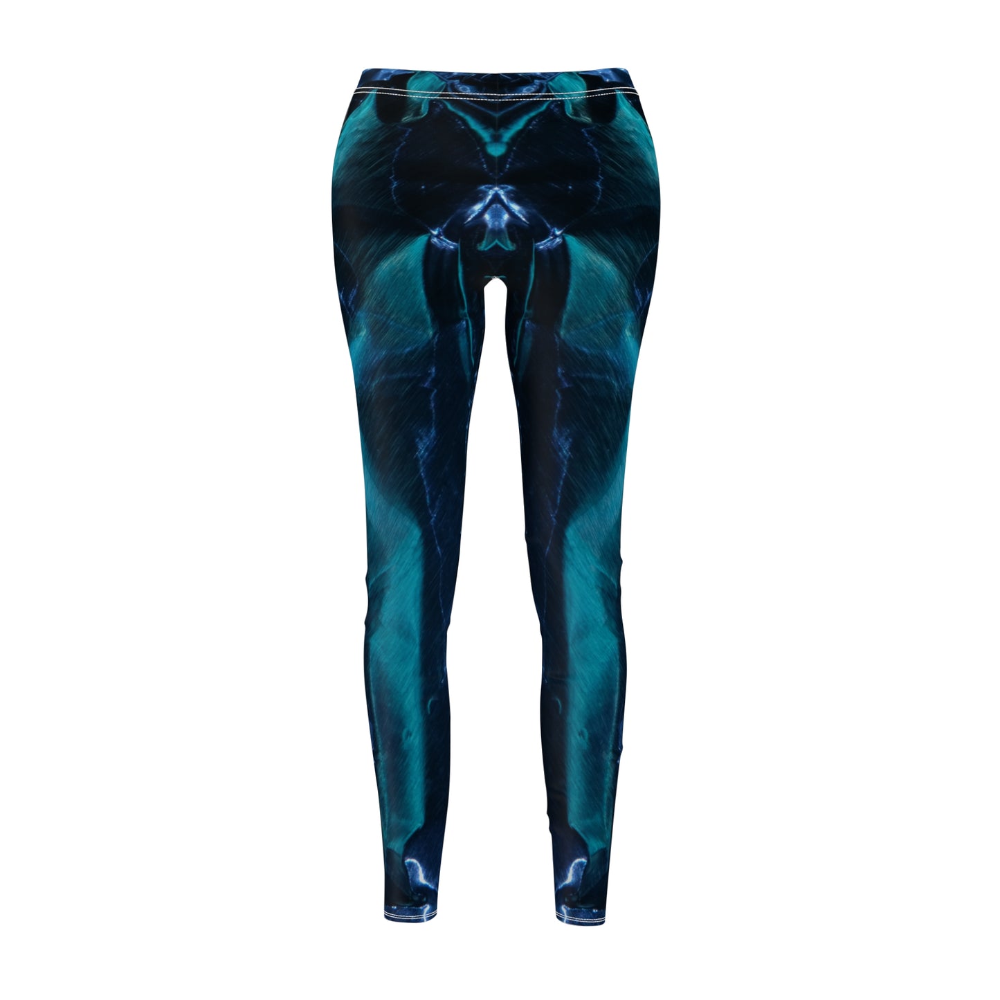 Azul Metálico - Leggings Casual Inovax corte y costura mujer