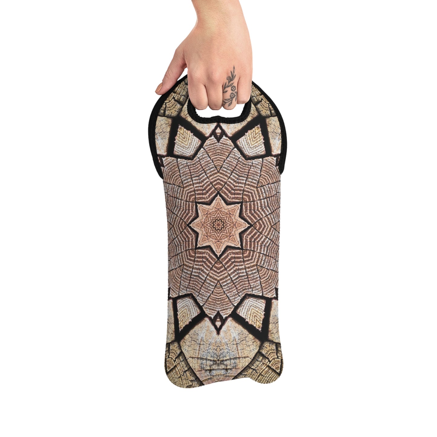 Brown Mandala - Inovax Wine Tote Bag