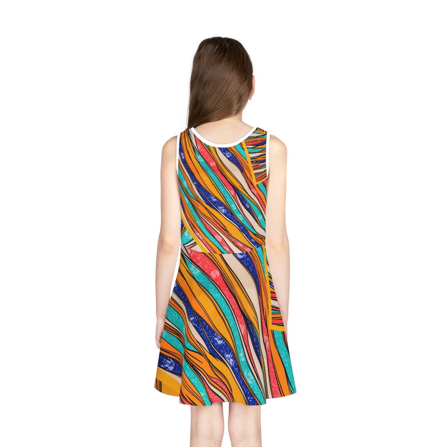 Color Brushstroke - Inovax Girl's Sleeveless Sundress