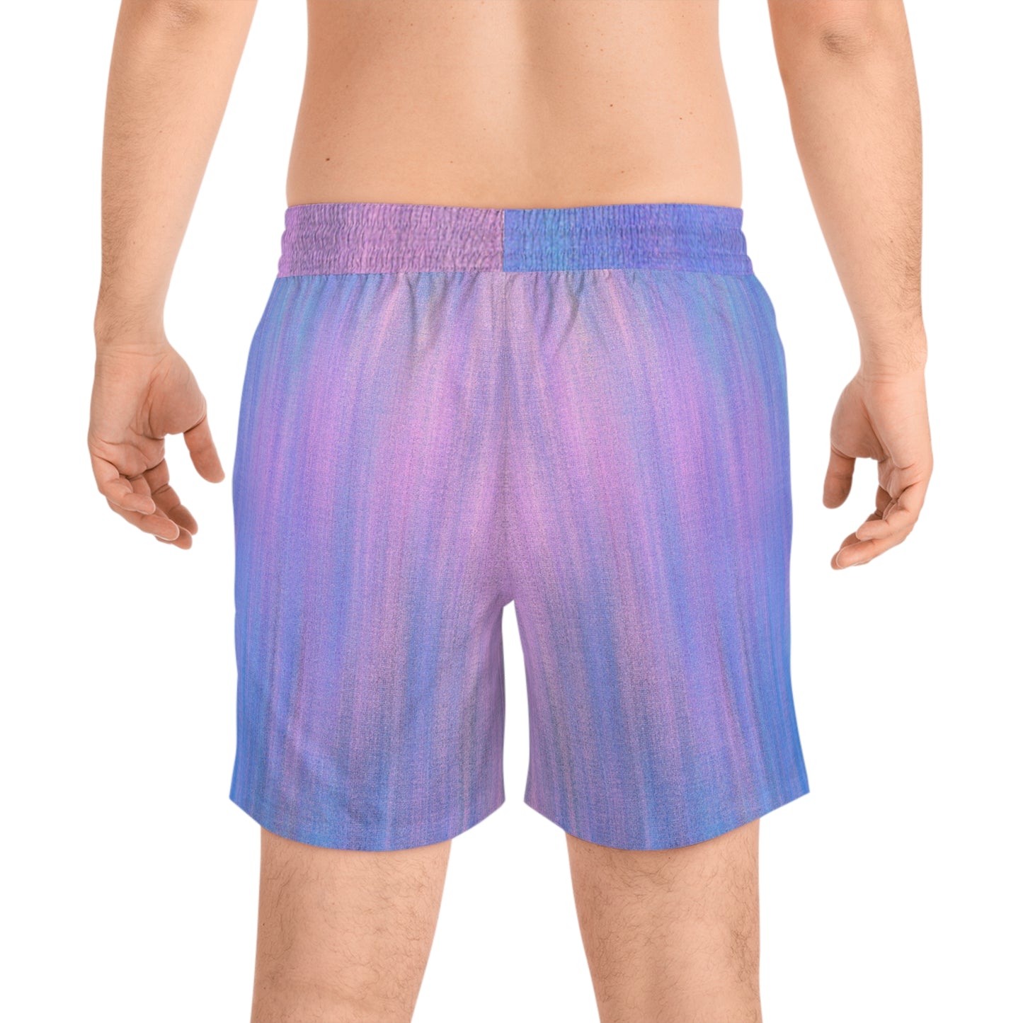 Blue & Purple Metalic - Inovax Men's Mid-Length Swim Shorts