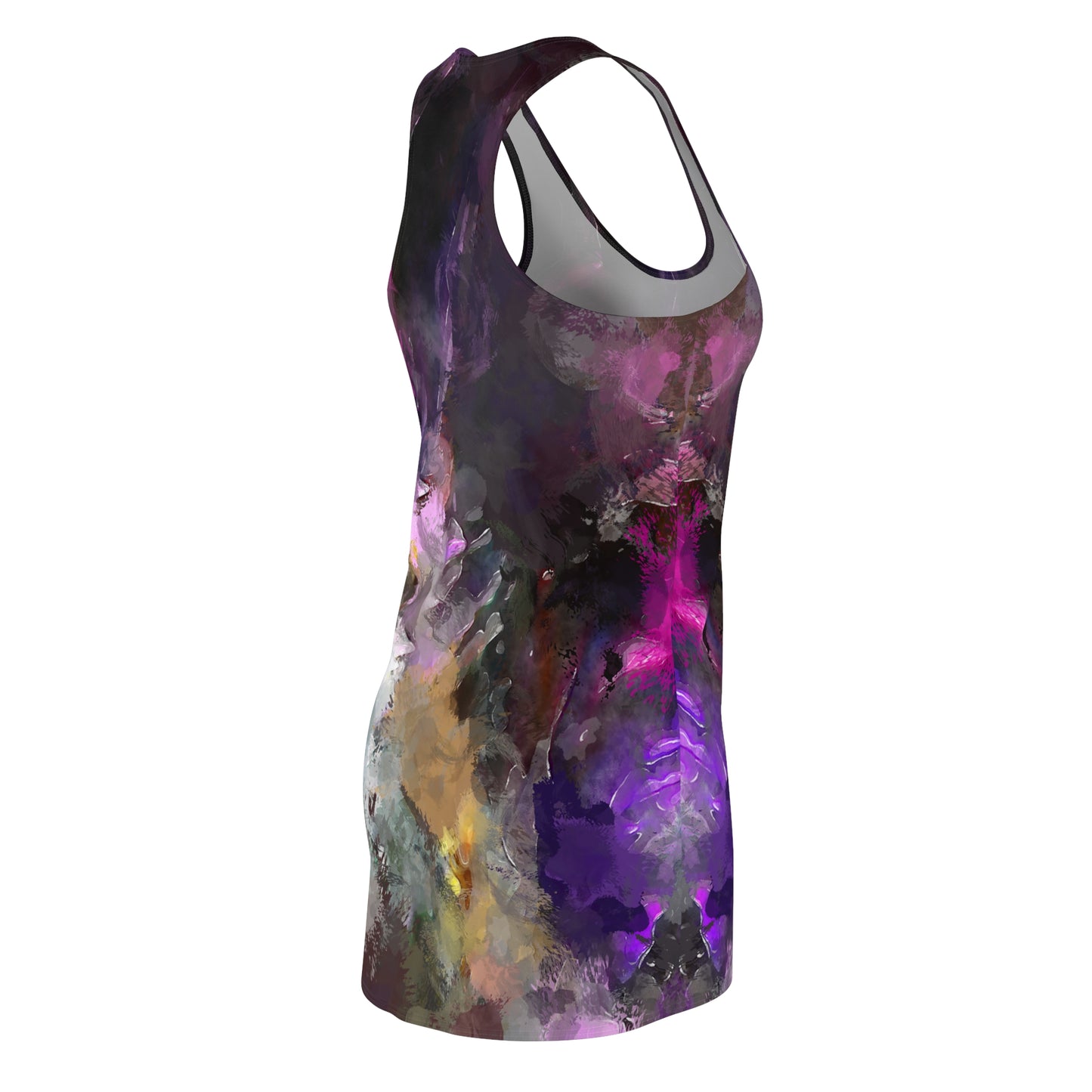 Purple Painting - Inovax Women's Cut & Sew Racerback Dress