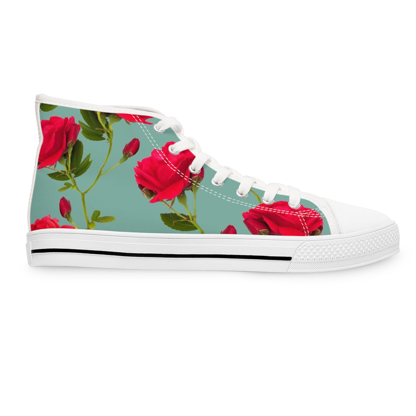 Flores rojas y azules - Zapatillas Altas Inovax Mujer