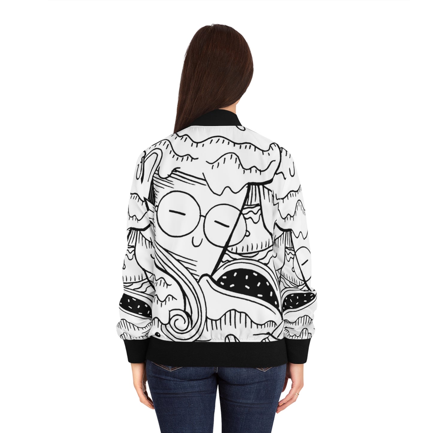 Doodle Icecream - Chaqueta bomber para mujer Inovax