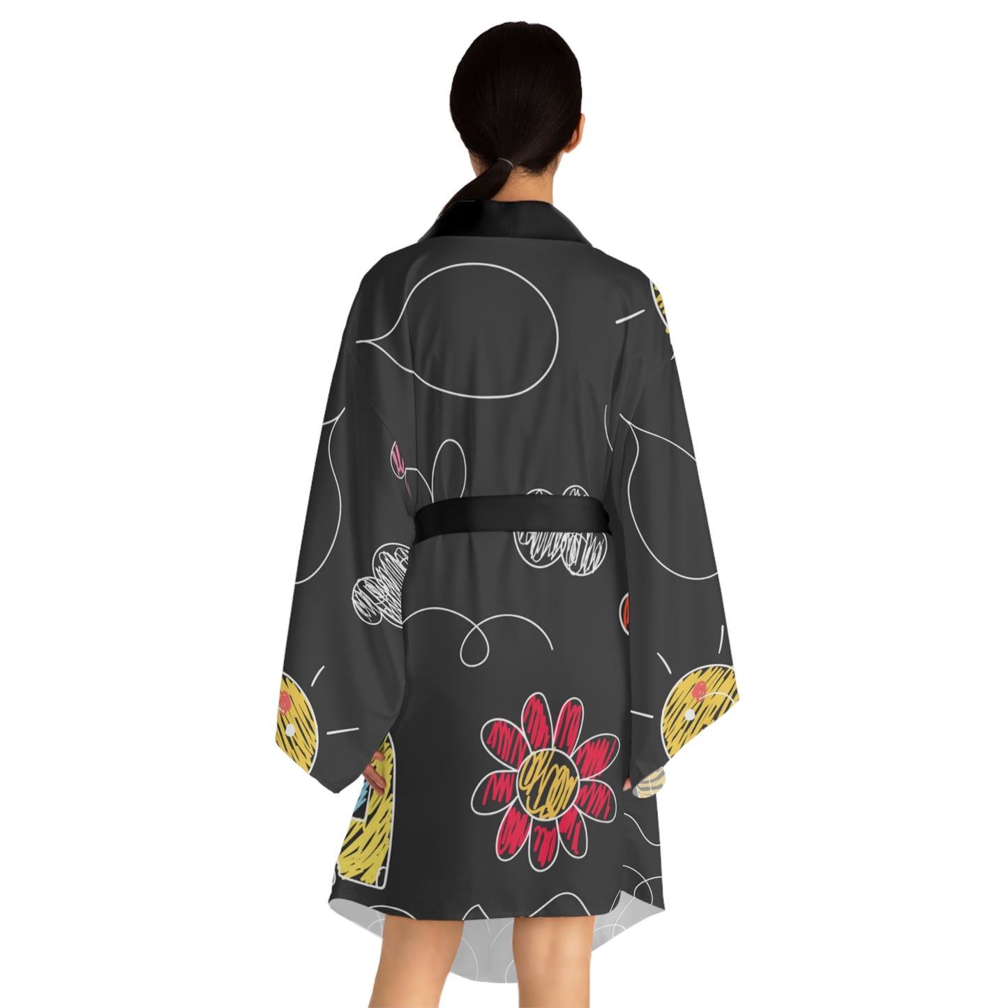 Kids Doodle Playground - Bata tipo kimono de manga larga Inovax