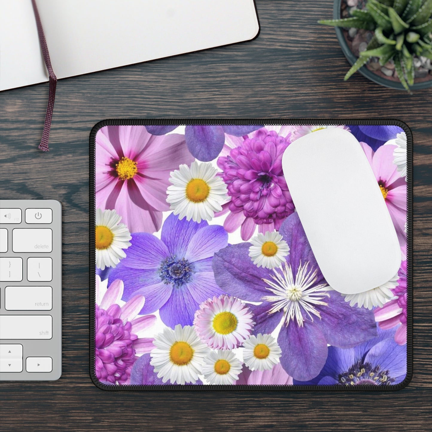 Purple Flowers - Inovax Gaming Mouse Pad