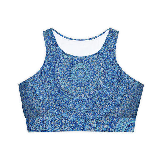 Mandala bleu - Soutien-gorge de sport rembourré Inovax