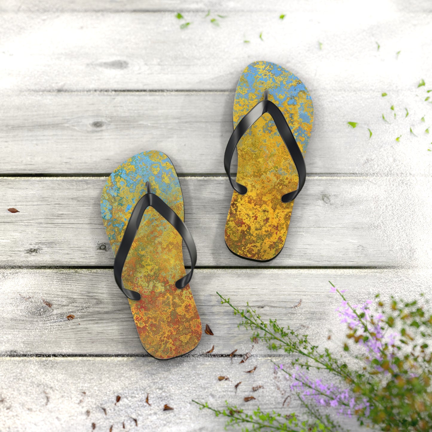 Gold and blue spots - Inovax Flip Flops